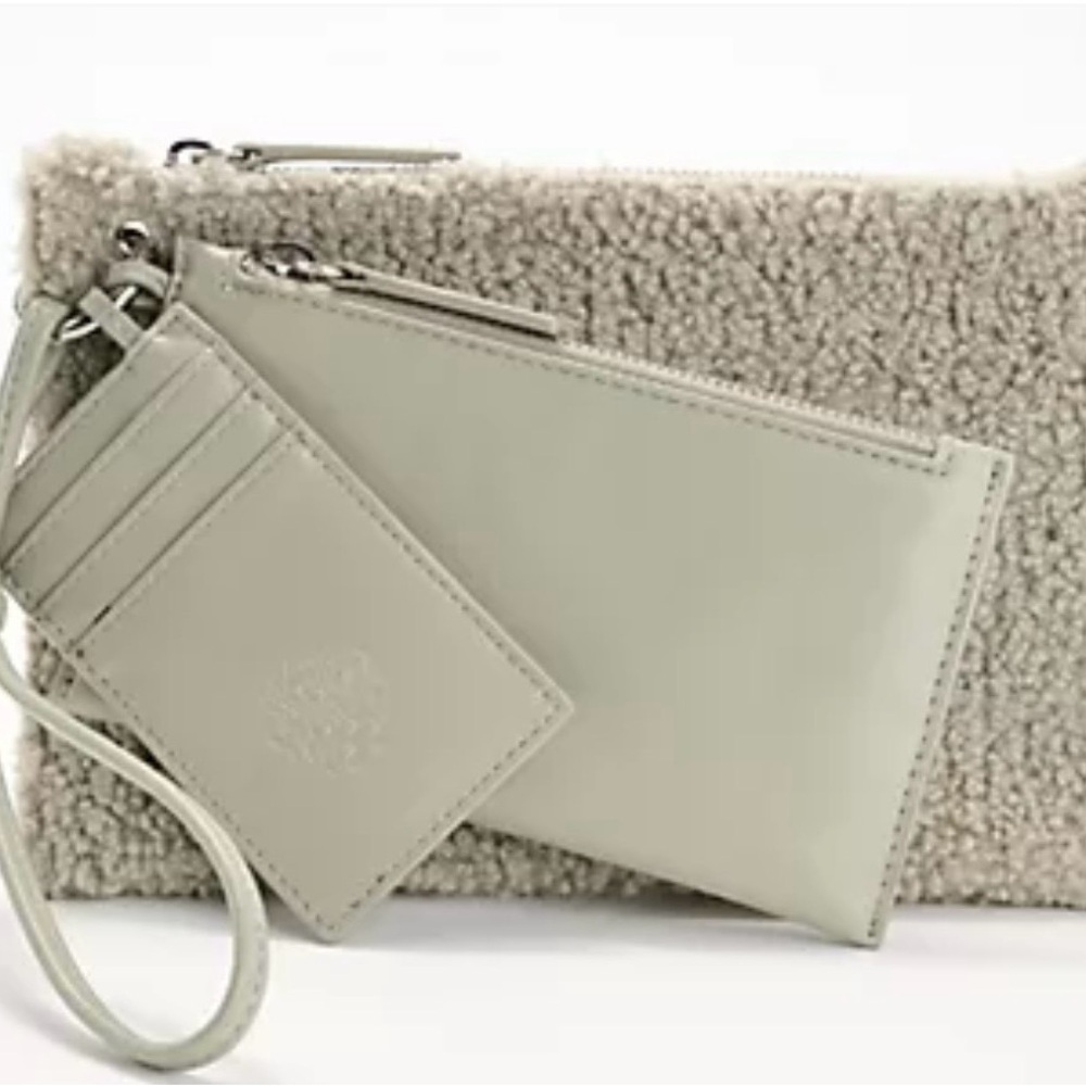 Vince Camuto Cream Textured Clutch Set